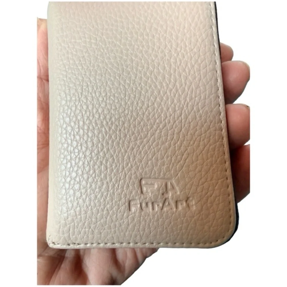 Luxury Cream Leather ID Card Holder 4.25 X 3”